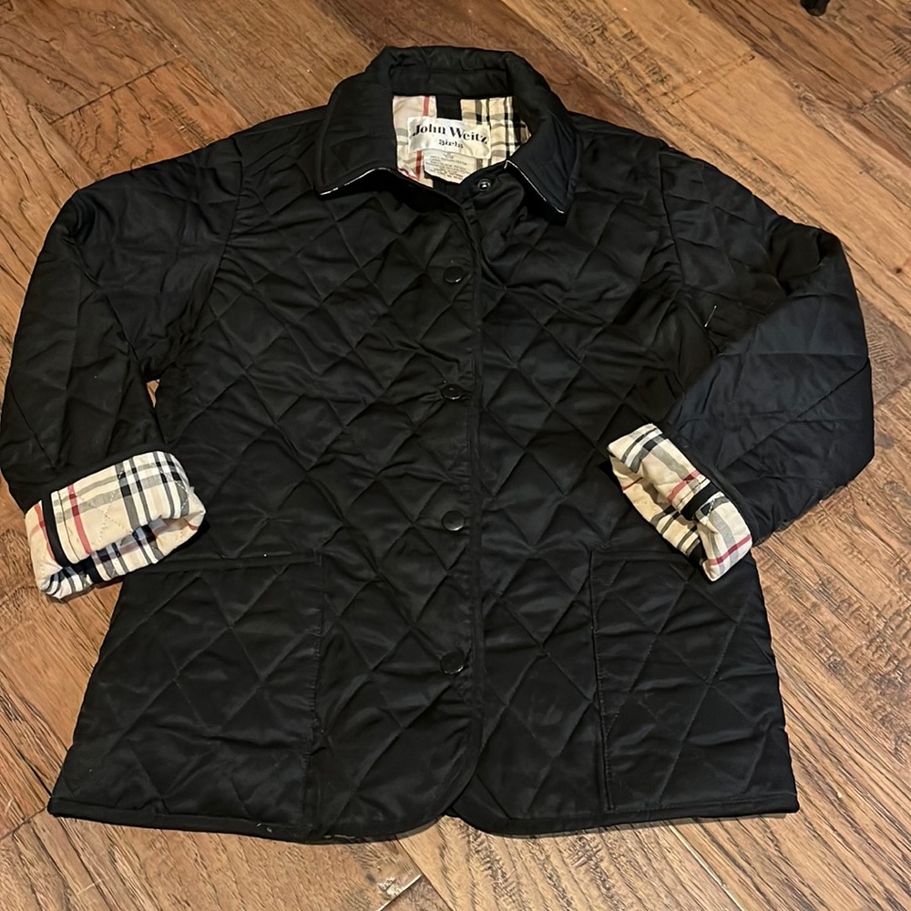 Girls John Weitz Black Quilted Jacket size Small 7/8